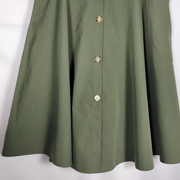 Shein Women's Green Single Breasted Flare Skirt with Button Details Size XL - Picture 6 of 11
